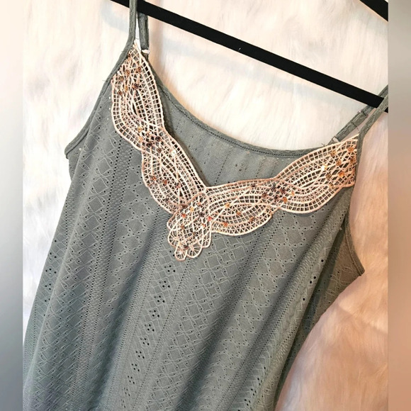 Shein Gold Applique Boho Knit Camisole NWOT - Picture 2 of 6